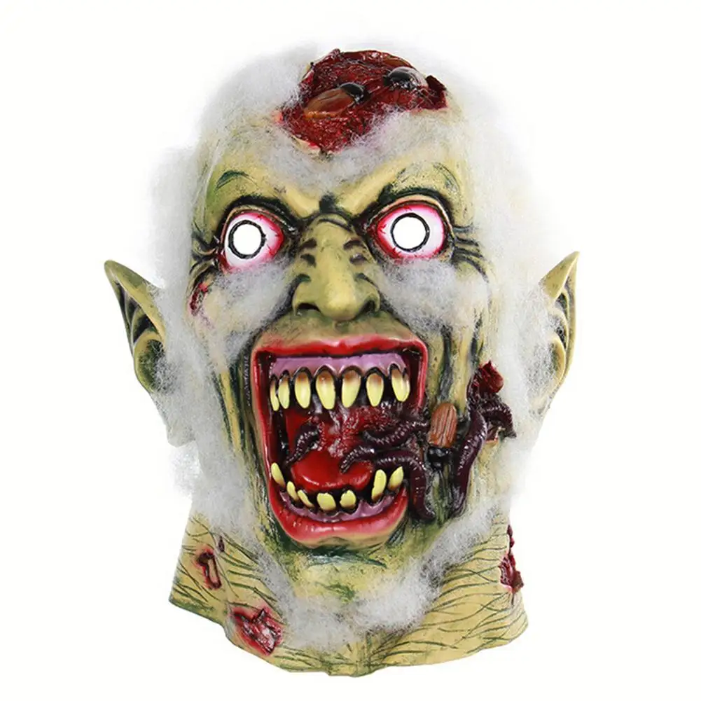 

2018 New Halloween zombie Horror Latex Mask Haunted House Dressing Hood Ghost Party Mask for Halloween Props