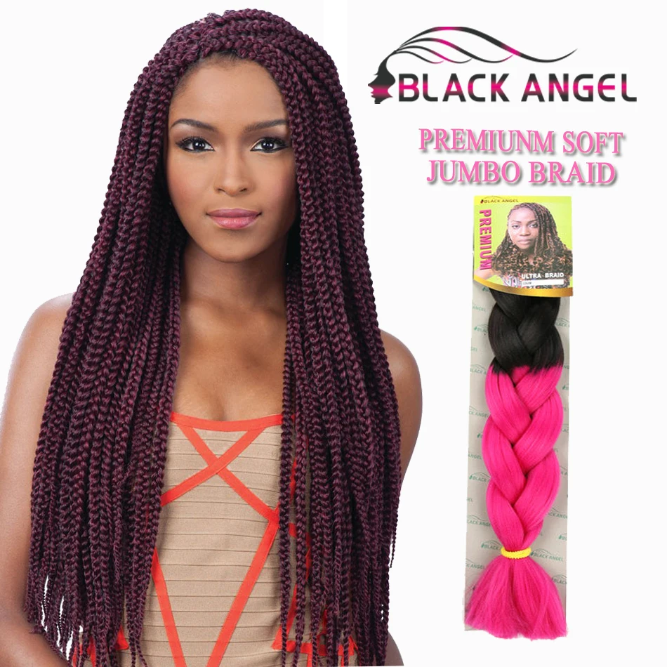 Many Colors Ombre Kanekalon Braiding Hair 24inch 100g Kinky Twist