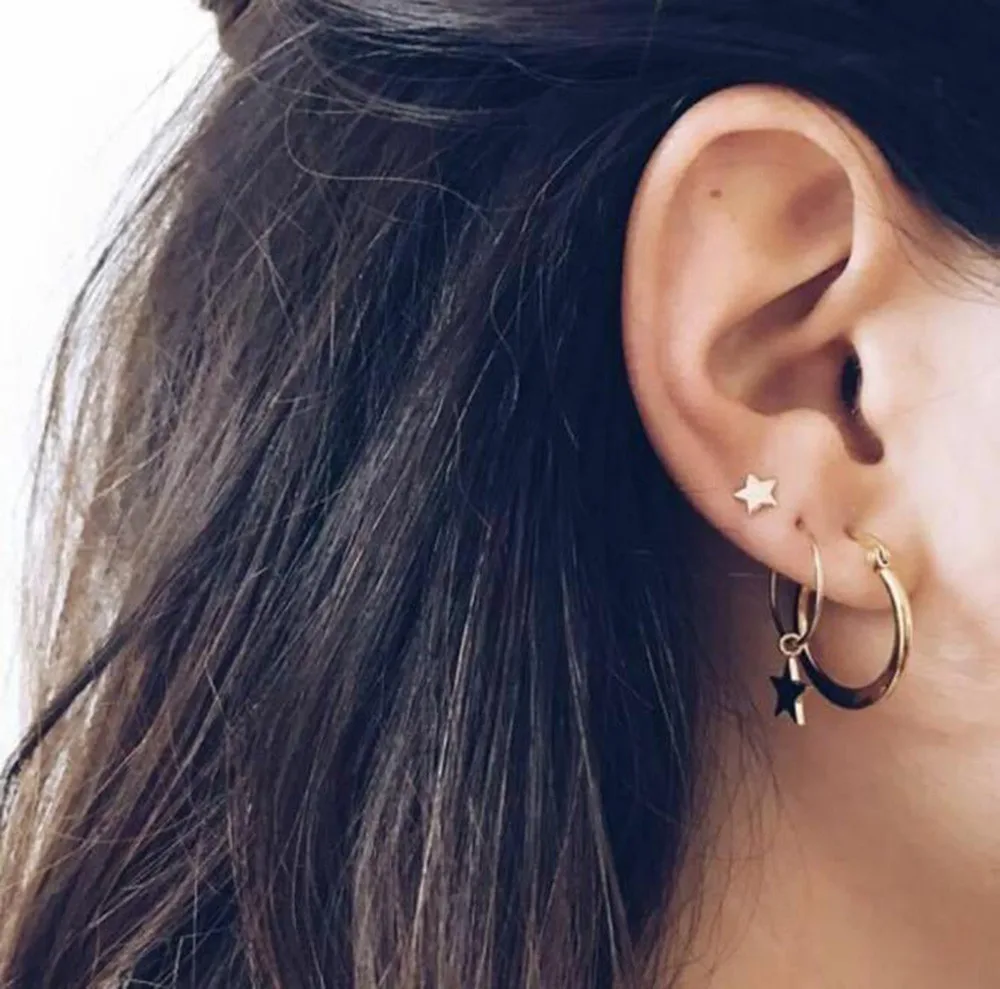 

1 Set/4Pcs High Quality Fashion Simple Circle Word Earring For Women