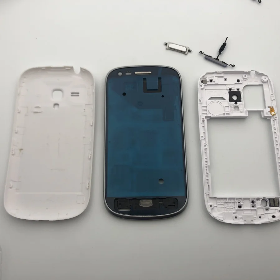 Полный корпус для samsung Galaxy S3 mini GT-i8190 i8190 передняя рамка+ средняя рамка+ крышка батареи запасные части