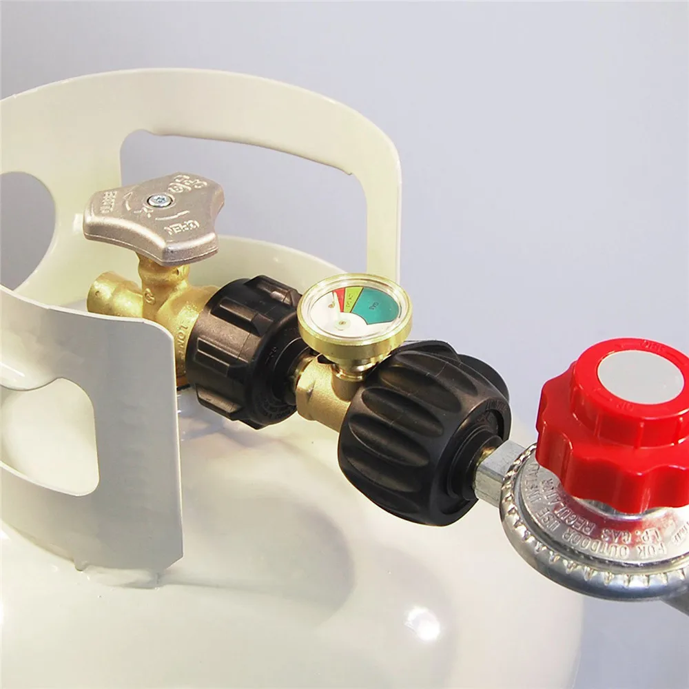 

Universal Gas Propane Pressure Brass Gauge Tank RV Pressure Gauge Level Indicator Adapter Leak Detector Gas Measurement BBQ