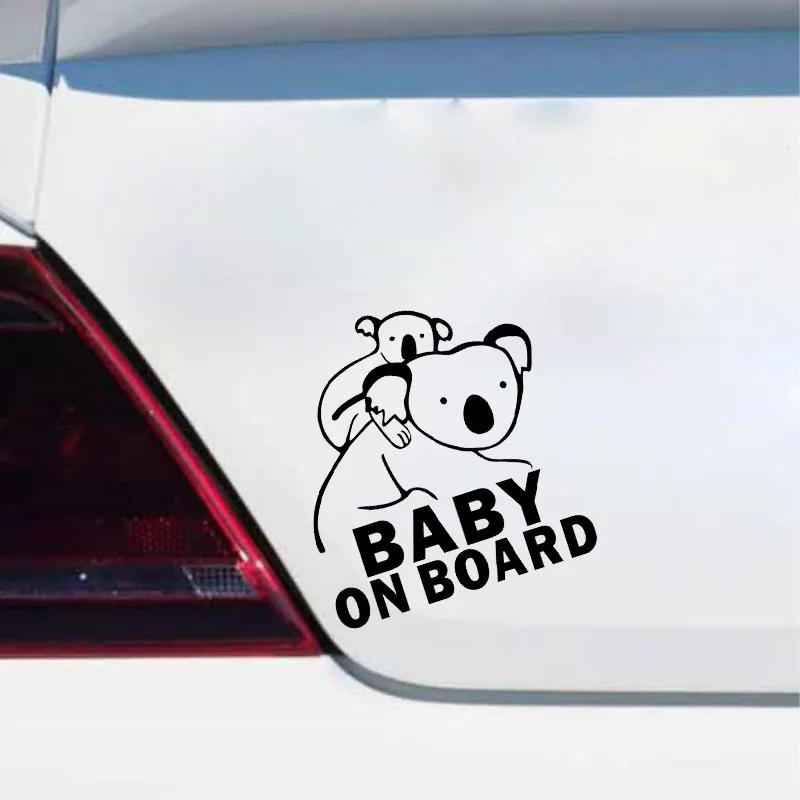 15 Cm 14 Cm Board With Koala Baby Carriage Decals Sticker Vinyl Rear Window Car Sticker Car Stickers Aliexpress
