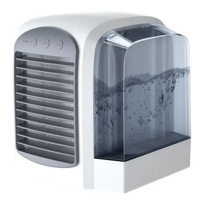 DMWD мини-кондиционер портативный вентилятор водяного охлаждения увлажнитель очиститель Настольный вентилятор с ночным светильник для офиса и дома - Цвет: Grey