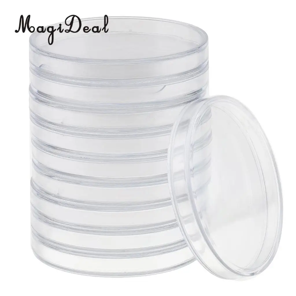 MagiDeal 10 Pcs/Lot Clear Coin Capsules Containers Holders Collectors Gift  46mm / 54mm / 55mm / 65mm
