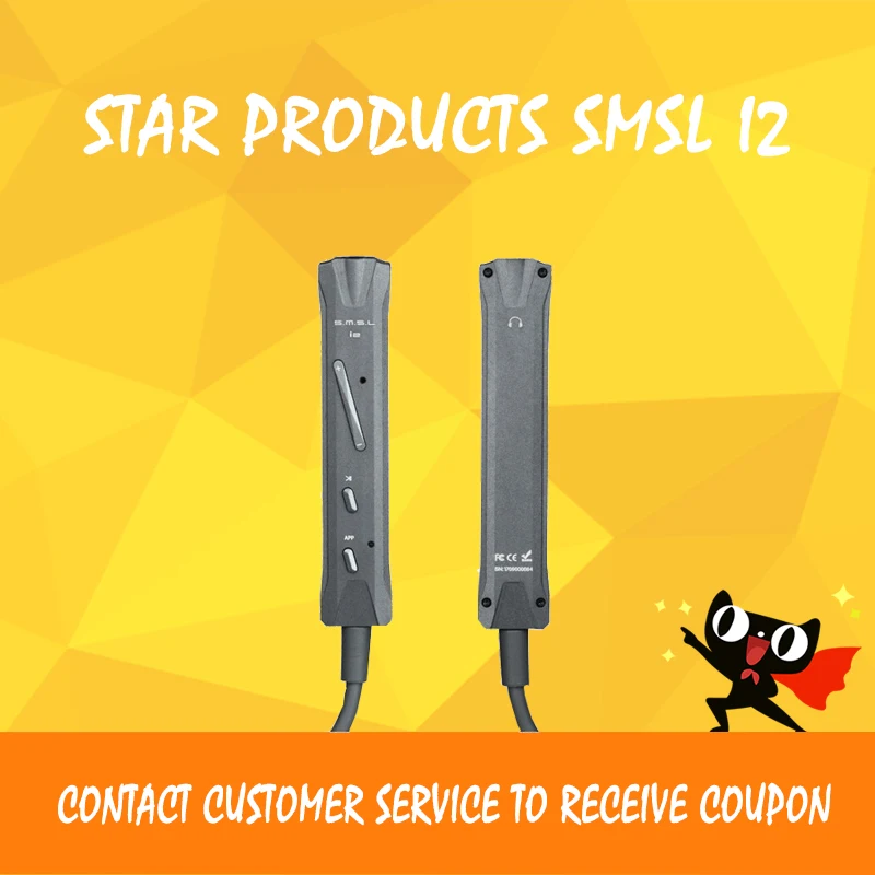 

ASD SMSL I2 Mini Amp Portable Lightning DAC/Amplifier And Headphone Amplifier Built-in Microphone for iPhone iPad IOS