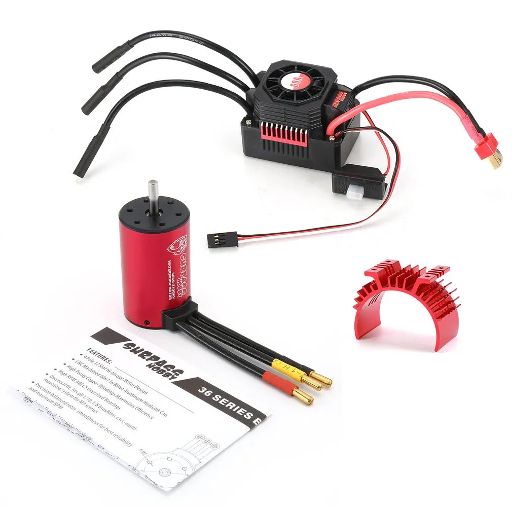 

SURPASSHOBBY KK 3660 3100KV Brushless Motor with 60A Waterproof ESC with Heat Sink for 2S 1:10 Racing Drift Car Model