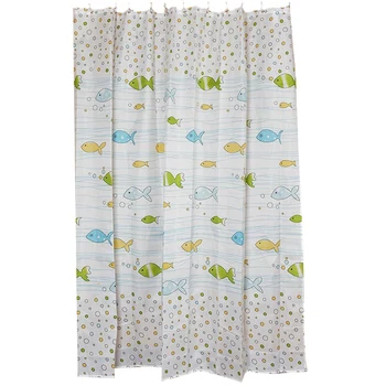 

Colorful Small Fish Polyester Mildew Fabric Shower Curtain 12 Hooks Bathroom Decoration Waterproof Home Decoration Bathroom Cu