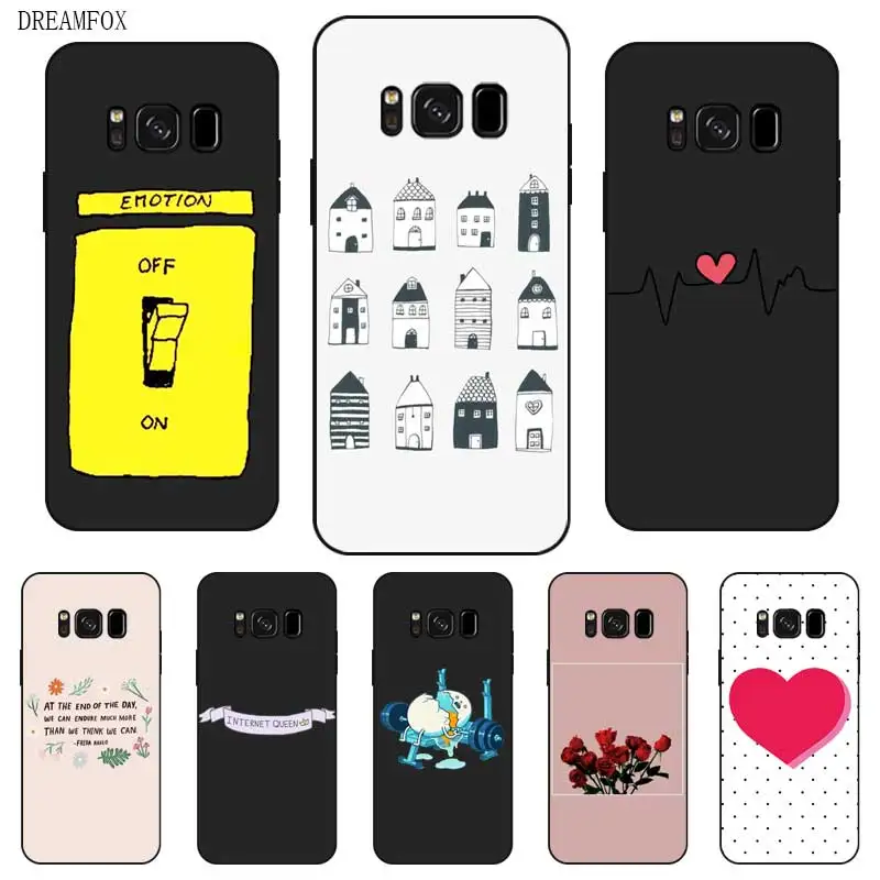 N394 Simple Wallpaper Black Silicone Case Cover For Samsung Galaxy S5 S6 S7 S8 S9 S10 5G S10E S11 S11E Lite Edge Plus |