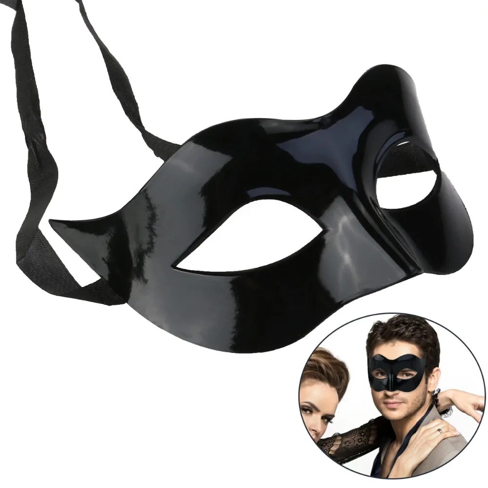 ANGRLY мужской женский маскарадный костюм Венецианская Маскарадная маска Свадебные украшения вечерние принадлежности злодей маска для глаз(черный