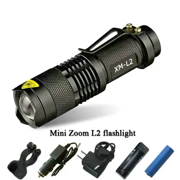 

Led strong light flashlight mini compact can charge ultra bright L2 T6 waterproof torch 18650 battery 3800 lumen torch.