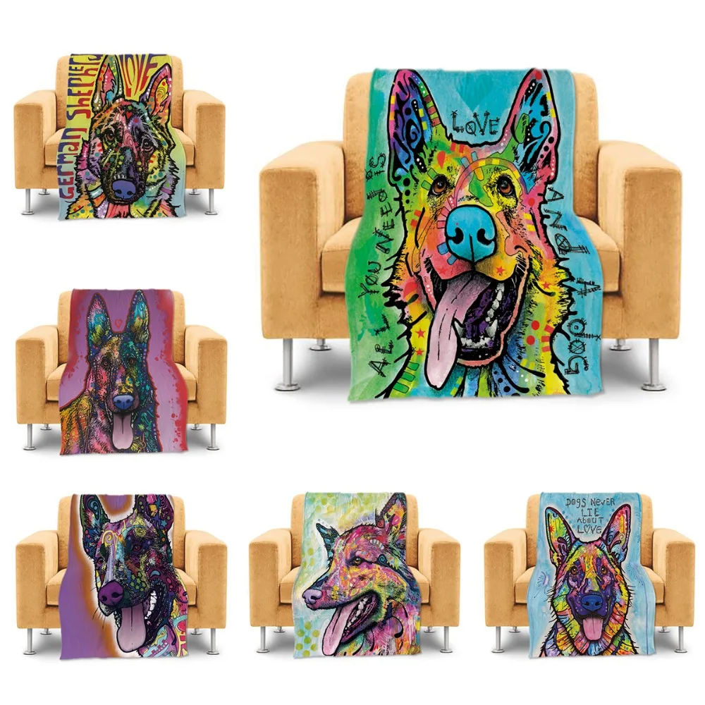 Fashion Home Blankets Pet Dog German Shepherd Bed Sofa Couch Fleece