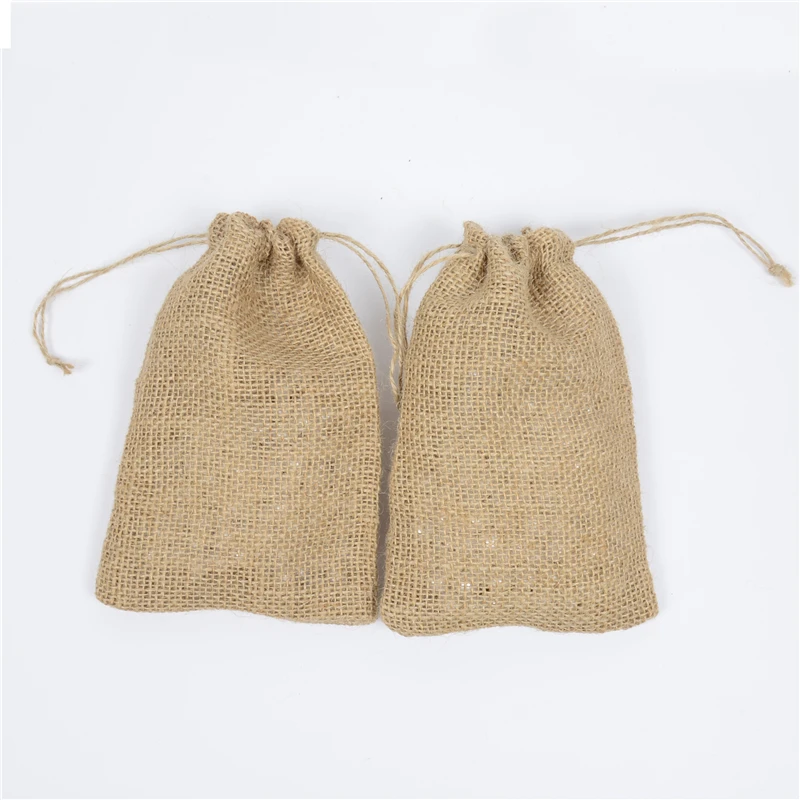 

100% Natural Jute Bags Hessian Drawstring Pouch for Coffee Beans Wedding Christmas Favors Sack Pack of 20000pcs Wholesale