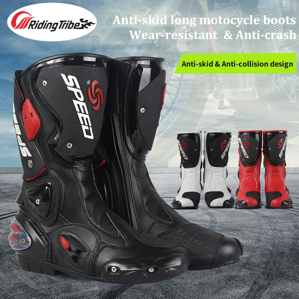 Riding Tribe hombres motocicleta botas antideslizantes a media pierna tobillo buena protección Moto Riding Racing zapatos pie guardias B1001