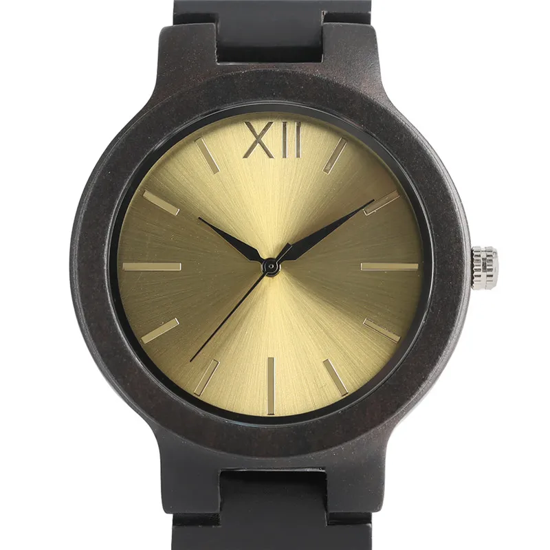 Fashion Cool Green Blue Yellow Men's Full Ebony Watch Bracelet Clasp Creative Unique Design Luxury Male Wood Watch Gift reloj