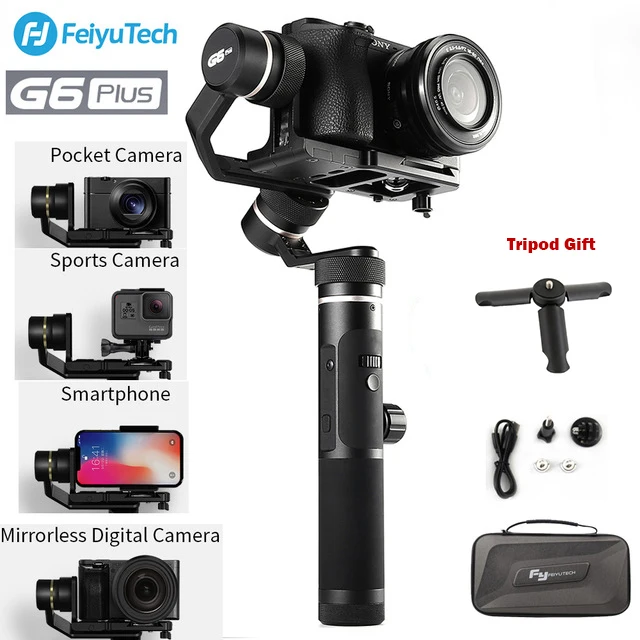

Feiyutech G6 Plus 3-Axis Brushless Handheld Gimbal Stabilizer Stabilizing Selfie for Gopro hero Sony RX100 / Sony a6300 iPhone X