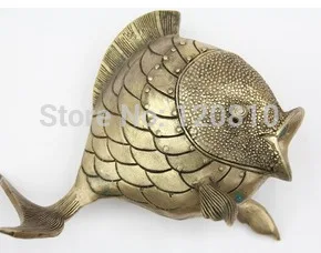 

Chinese Bronze Statue Fish Statue Decoration Crafts Collectible Decorated Old Handwork Copper Meaning Wealth On Sale!