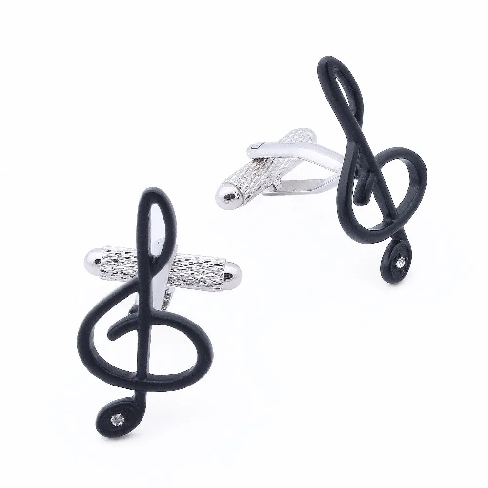 

HAWSON Musical Note Cufflinks with Clear Crystal High Quality Cuff links for Choir Shirt
