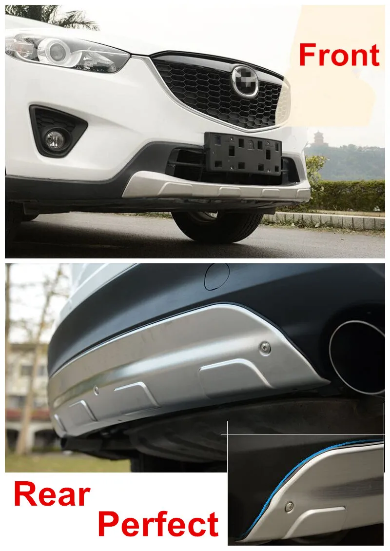 Front And Rear Bumper Skid Protector Plate Trim For Mazda CX 5 CX5 2013
