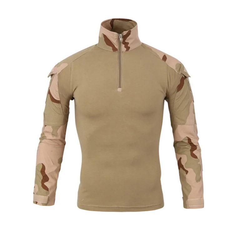 Лидер продаж! военные Лоскутные толстовки пуловеры с длинным рукавом Футболка с водолазкой Топ - Цвет: C1