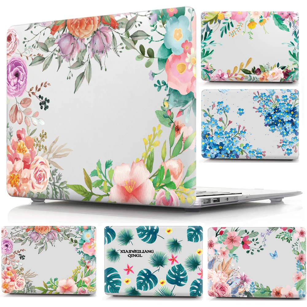 

Flower Pattern Protective Shell Cover Case for Macbook Air Pro 12 13 15 Touch Bar Fashion Bag Sleeve for Apple Mac 11 13.3 15.4