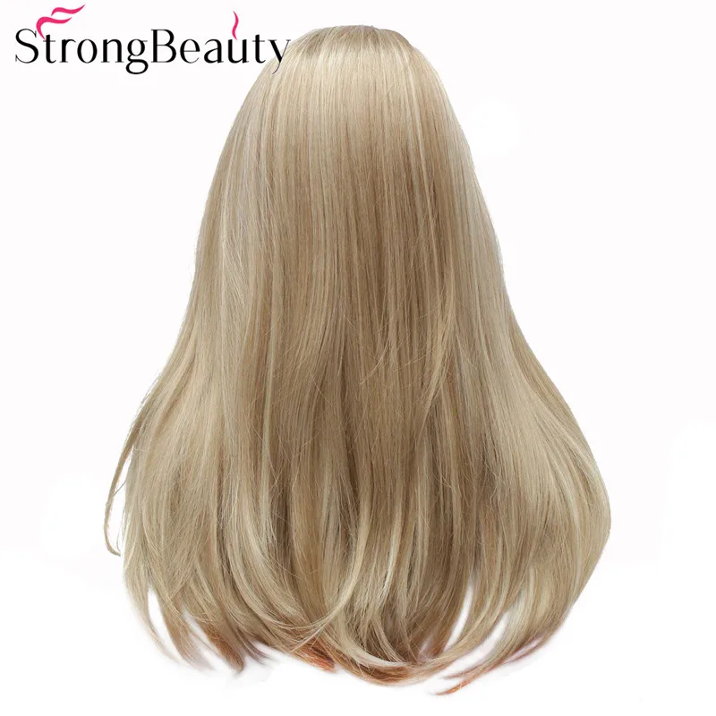E-679B #L16-613new 34 wig with headband honey ash blonde with blonde highlights long half wig (5)-1-2