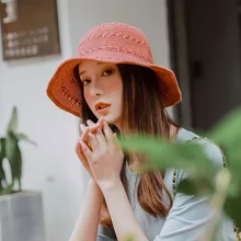 Новинка года; Летняя женская шляпа; повседневные Панамы для девочек; Солнцезащитная однотонная Кепка для улицы; дышащая