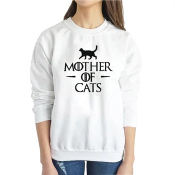 

EnjoytheSpirit Mother of Cats Printed Sweatshirts for Women Fashion Winter Clothing Plus Size Long Sleeve Funny Cat Jumper Top