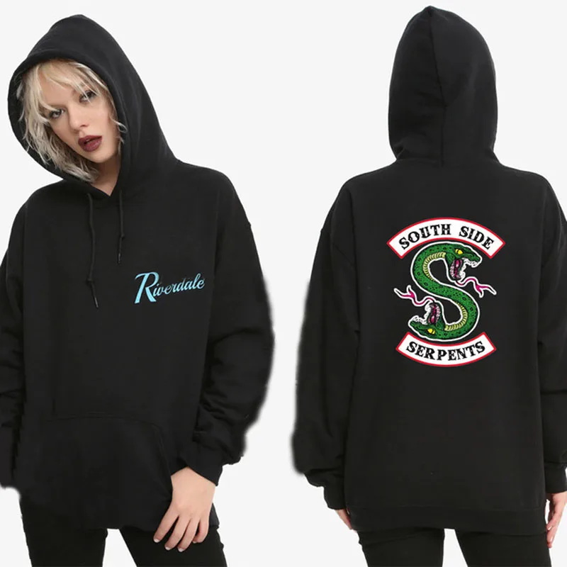 Riverdale الجانب الجنوبي الحيات هوديي بلوزات SouthSide مضحك الكرتون طباعة المرأة/MS مقنعين PulloverTracksuit الإناث