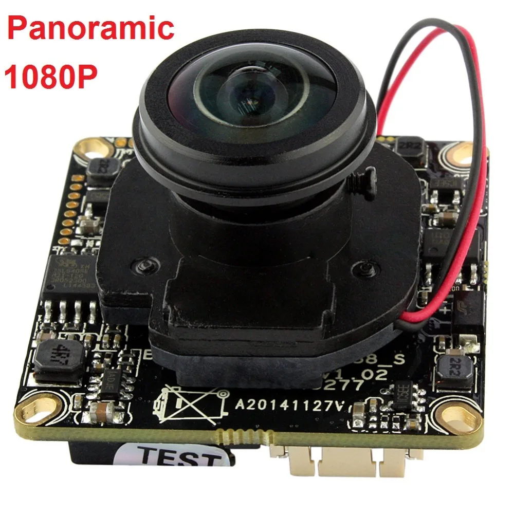 

Free shipping 2MP 1/2.8"SONY IMX222 CCTV Indoor security 1080P onvif P2P H.264 wide angle fisheye mini IP camera module board