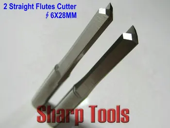 

6X28MM- 2 Flutes Straight Slot End Mill Cutter, in Hardwood MDF Cutting Milling, on CNC Machine Tools