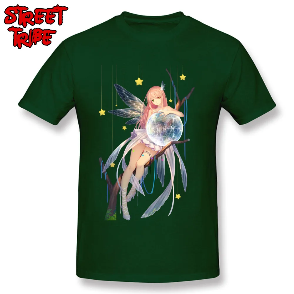 fairy anime sprite T-shirts Normal Short Sleeve Designer Crewneck Cotton Fabric Tops Tees Party T Shirt for Men Mother Day fairy anime sprite dark