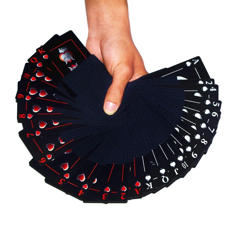 Водонепроницаемый ПВХ покер игральные карты Черный Прочный волшебный набор для покера игровые карты