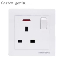 UK Standard Wall Socket Switch Power Plug Outlet Panel 1 Gang Push Button Switch with Led Light Indicator 86mm*86mm 13A 250V UK Standard Wall Socket Switch Power Plug Outlet Panel 1 Gang Push Button Switch with Led Light Indicator 86mm*86mm 13A 250V