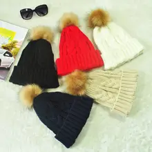 Женские зимние шапки теплые вязаные однотонные серые черные белые красные Лыжные шапки аксессуары