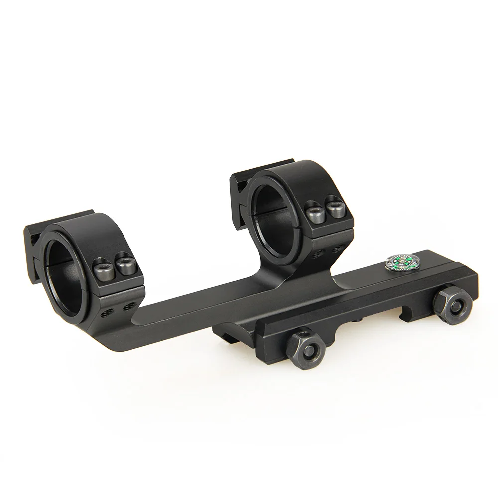 PPT Scope Parts Dual Ring with Side Picatinny Rail and Bubble Level