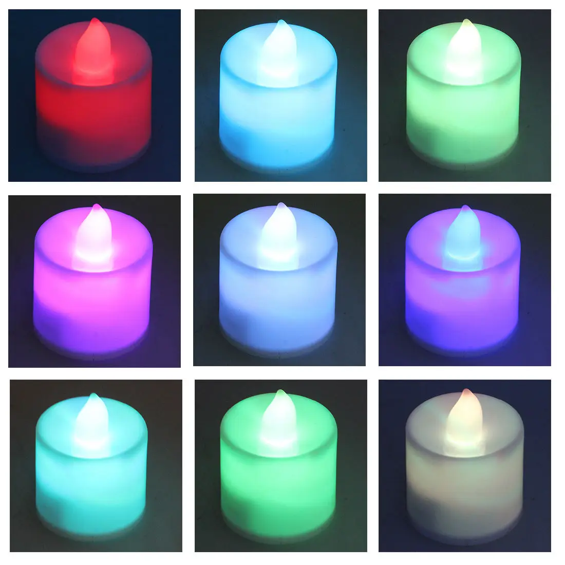 

12-Pack Tealight Candle LED White Red Yellow Green Blue Cool white Warm white