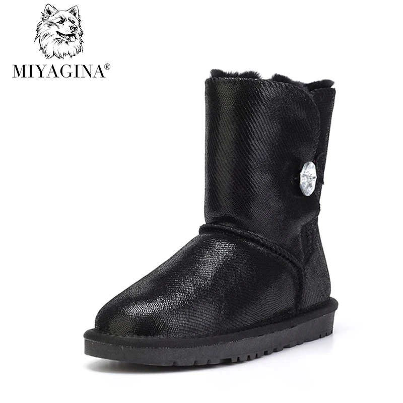 

Top Quality 2019 New Fashion 100% Genuine Cowhide Leather Snow Boots Waterpoof Women Boots