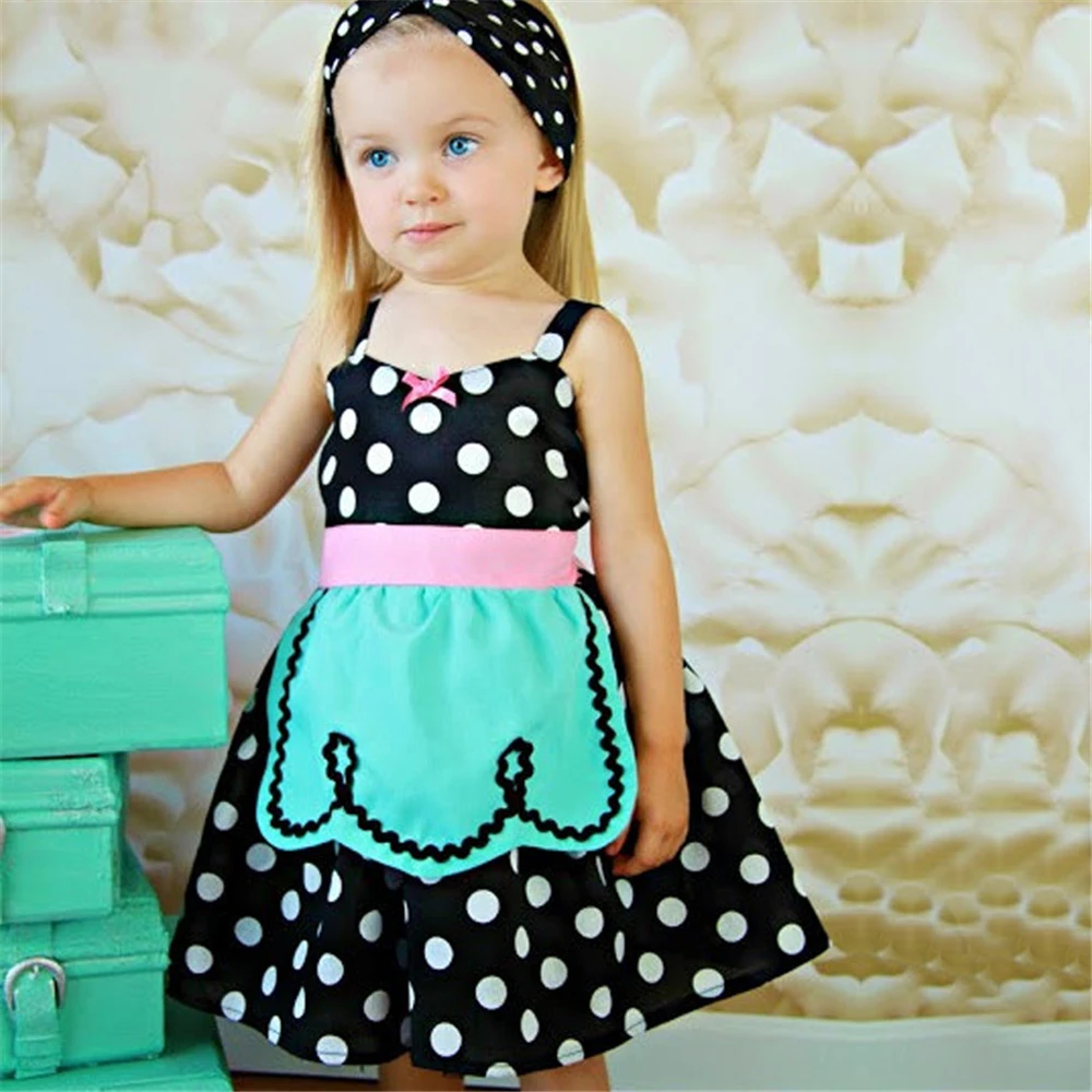 

Alice in Wonderland Toddler Girls Dot Dresses with Apron Snow White Halloween Cosplay Costumes Baby Lovedobers Clothes for Kids
