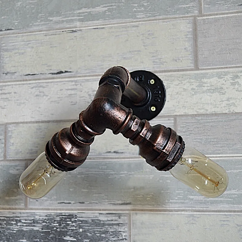 

Nordic style industrial wind retro simple iron art wall lamp DIY corridor light metal water tube wall lamp