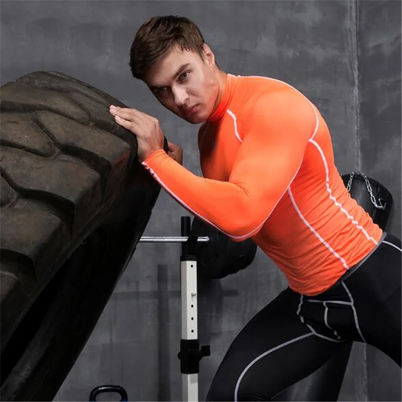 2017 Hot Sale Real Men s font b Sport b font Compression Shirt Tights Base Layer