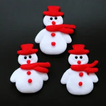 20PCS Merry Christmas Ornament plush snowman accessory for candy gift box bags christmas decoration supply
