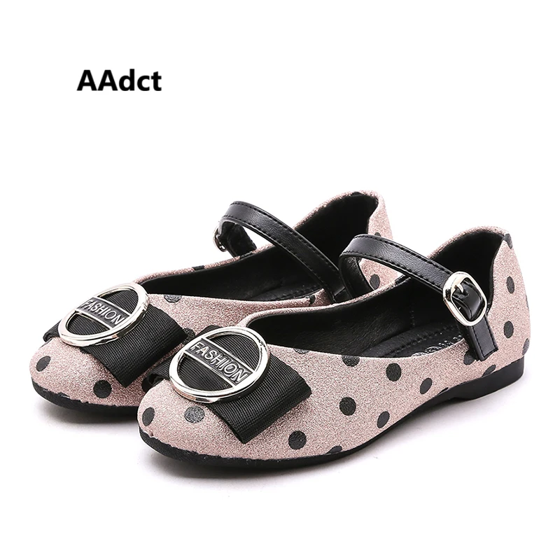 

AAdct 2019 girls shoes new fashion Sweet bow princess little kids shoes for girls flats High-quality children shoes