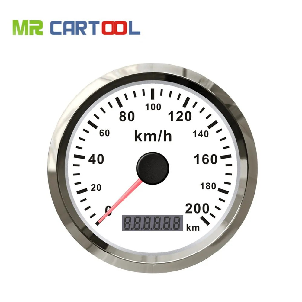 85mm GPS Speedometer Stainless Waterproof Gauge 200KM/H Speed for Car