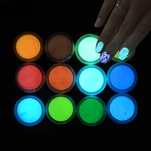 Новинка, 1 флакон, флуоресцентный эффект, блестки для ногтей, цветные, ультратонкие, светящиеся пудры, светящиеся украшения, инструмент для ногтей, BEYS01-12
