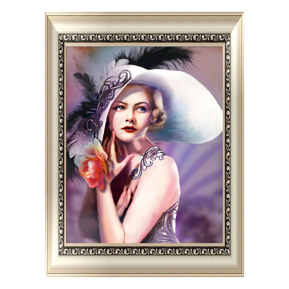

DIY Diamond Painting Section Drill Embroidery Cross Stitch Kit Diamond Rhinestone Decor Set Needlework Mosaic Lady Beauty
