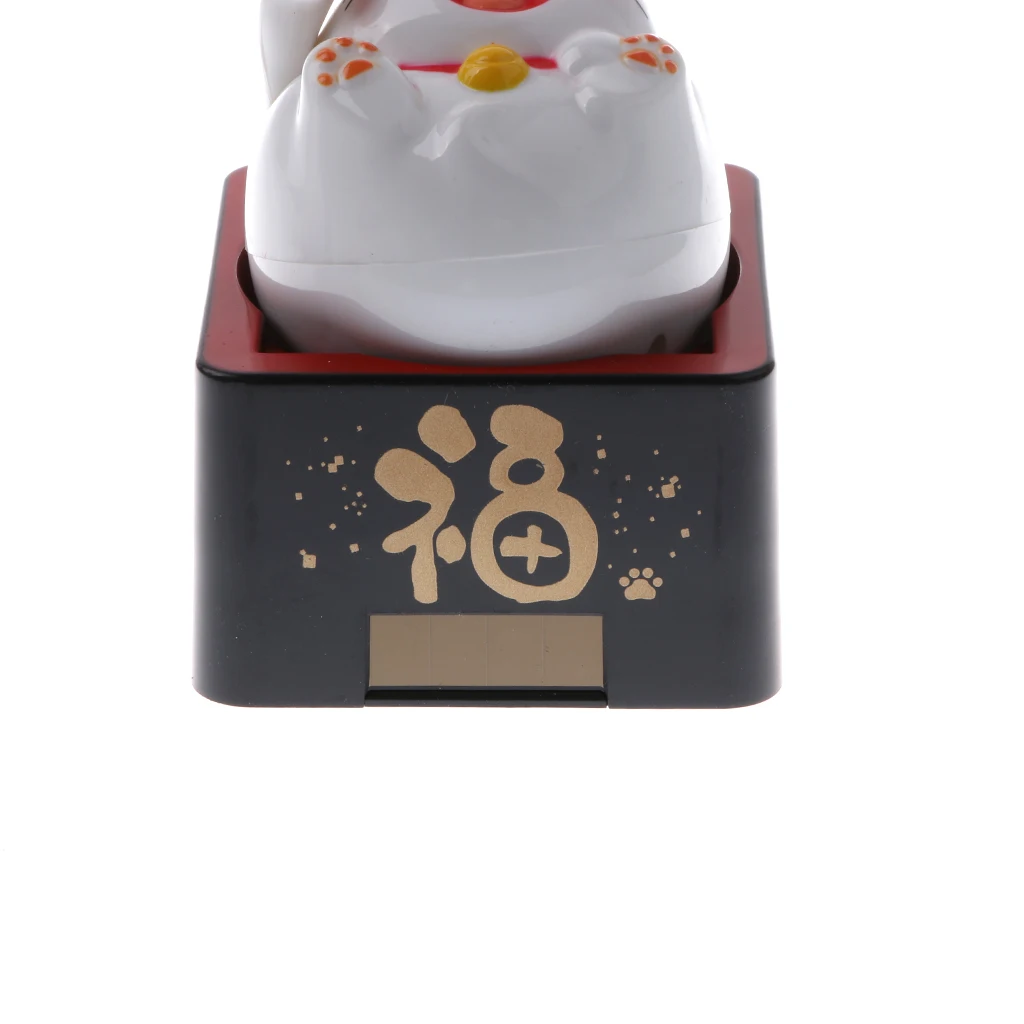 Solar Powered Bobbling Toy Swinging Body Lucky Smile Welcome Cat Home Office Car Dashboard Decor 
