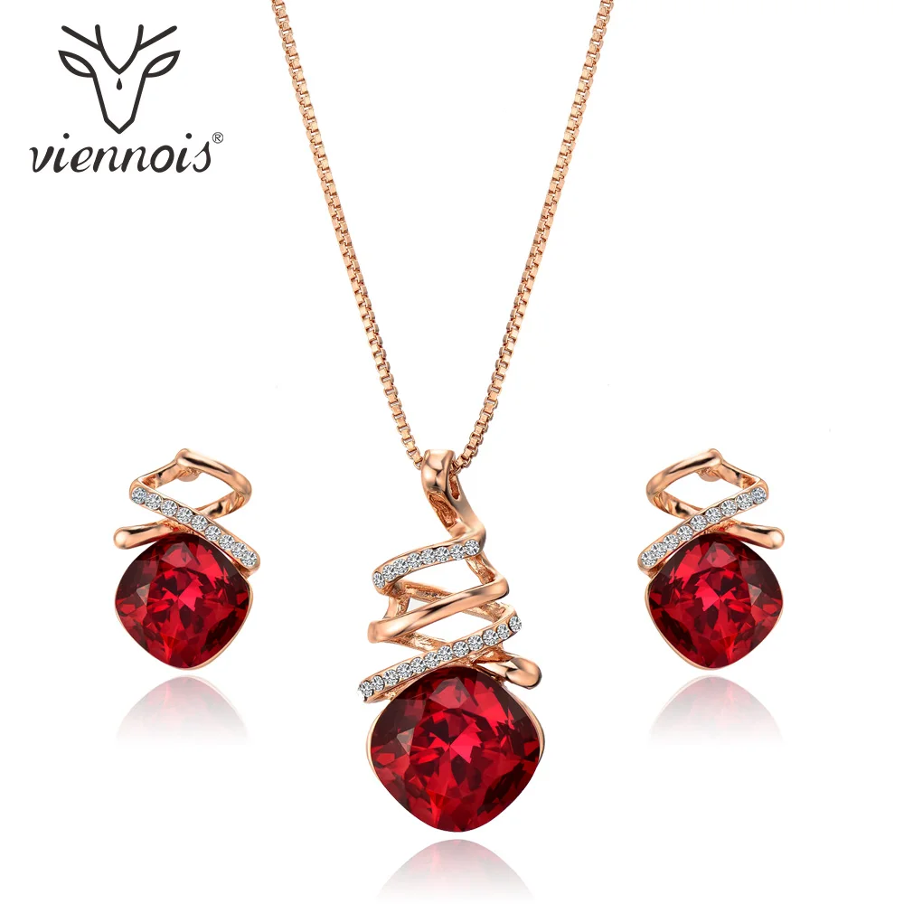 Комплект из колье и серёг с синим кристаллом|jewelry sets for women|crystal jewelry setjewelry |