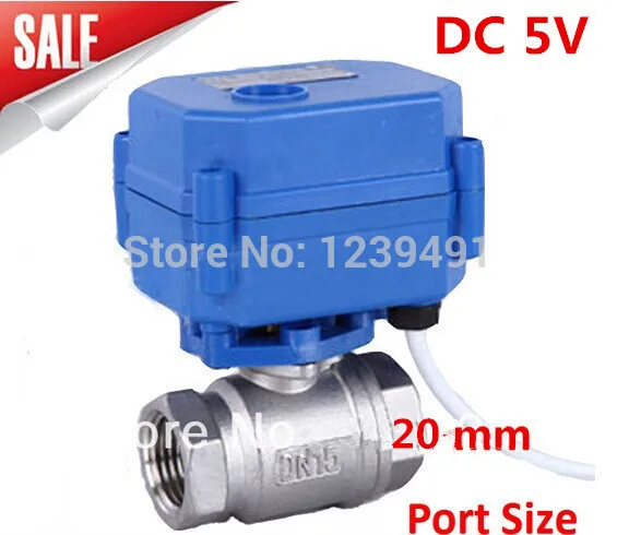 

Motorized Ball Valve 3/4" DN20 DC5V CR04 Wire 2 way Stainless Steel 304 Electric Ball Valve