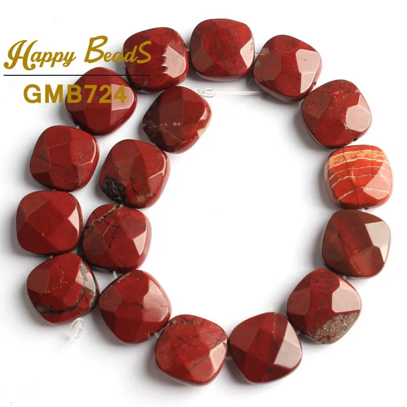 12*12 мм натуральные граненые Агаты кварцевые бирюзовые бусины Квадратные Свободные бусины для самостоятельного изготовления ювелирных изделий браслет ожерелье - Цвет: Red Jasper