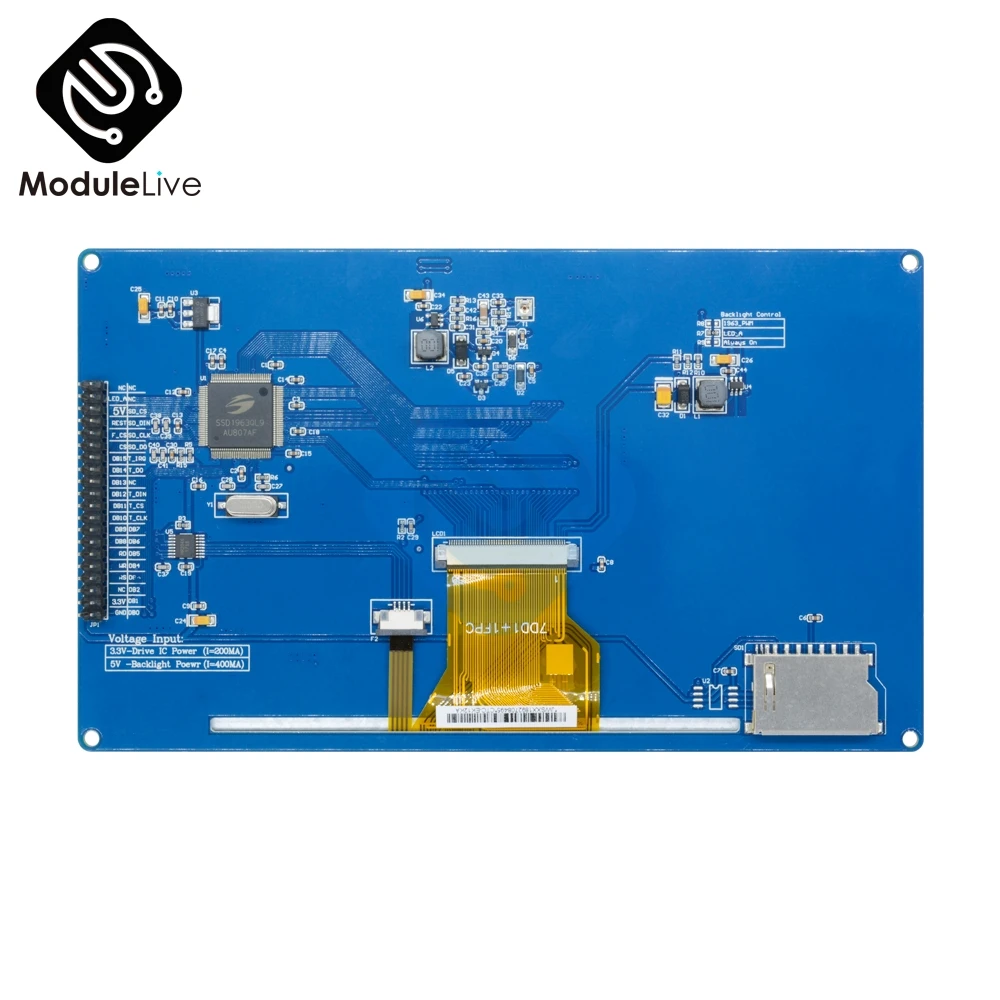 Большой " дюймовый TFT lcd экран 800x480 SSD1963 сенсорный PWM AVR PC модуль контроллера для Arduino Max 3,6 V Высокое качество красочное изображение